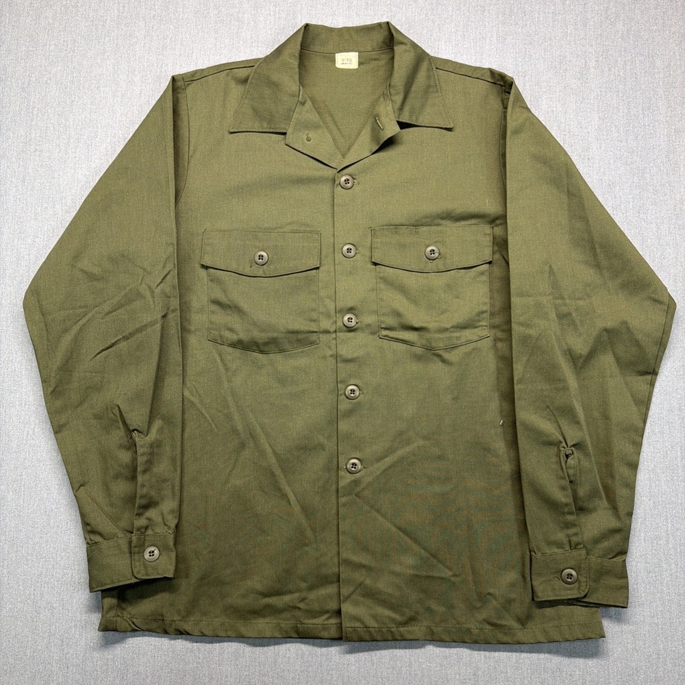 USGI Utility Military Shirt OG 507 Size 16.5 X 36 Poly Blend Dura Vintage‎ 1987